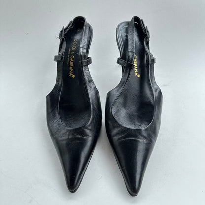 Dolce Gabbana Leather Kitten Heel Shoe