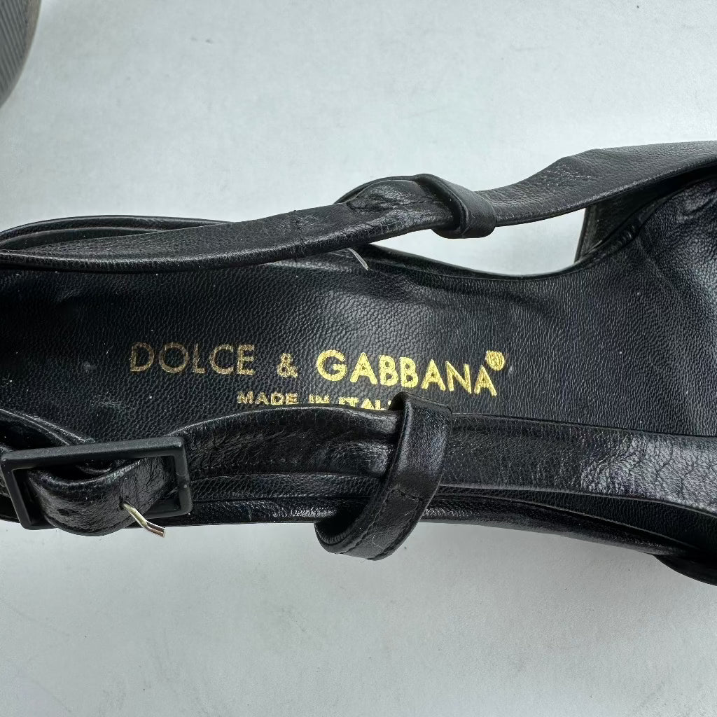 Dolce Gabbana Leather Kitten Heel Shoe