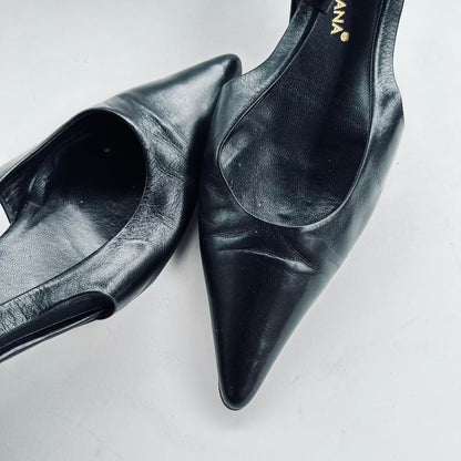 Dolce Gabbana Leather Kitten Heel Shoe