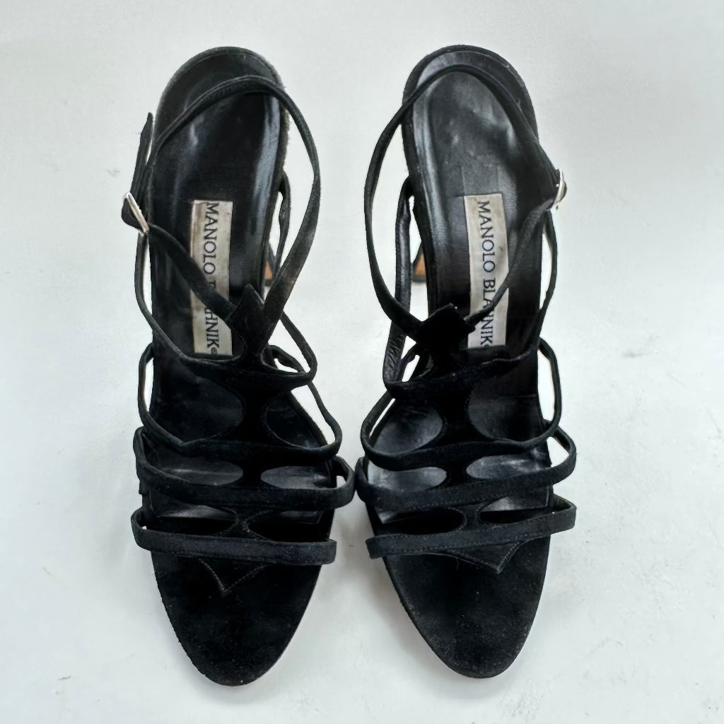 Manolo Blahnik Suede Leather Heel Shoe