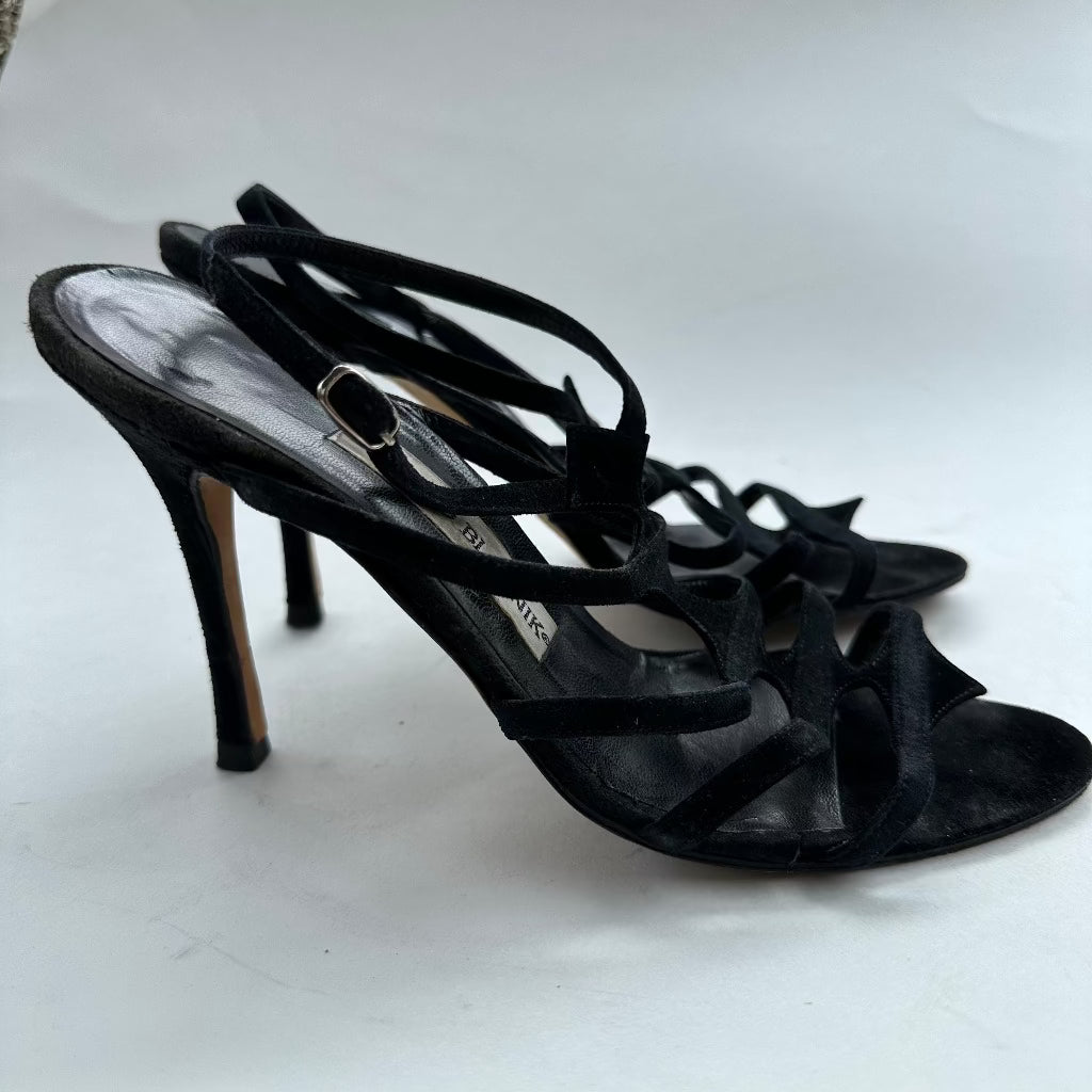 Manolo Blahnik Suede Leather Heel Shoe