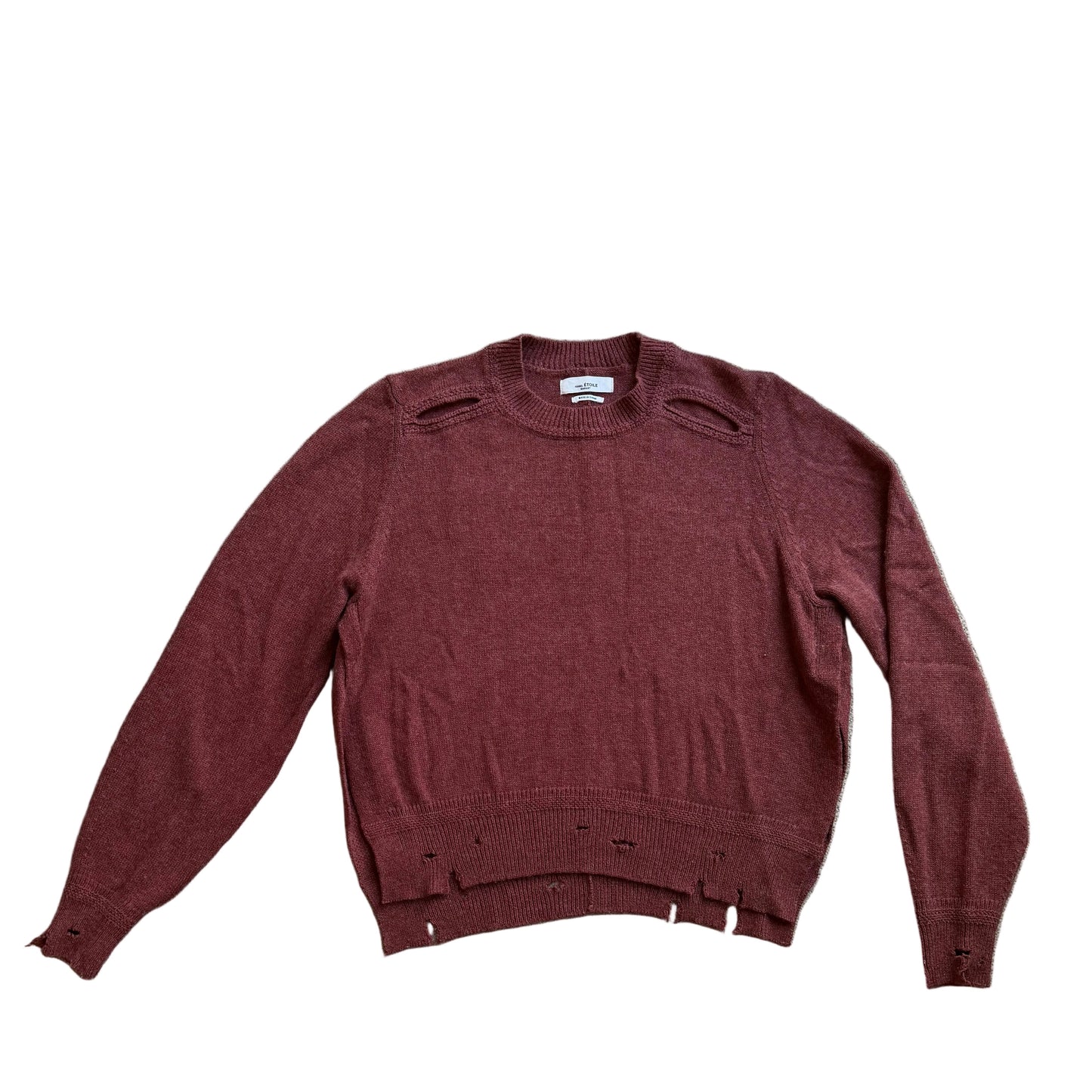 Isabel Marant Etoile Rust Distressed Knit Sweater