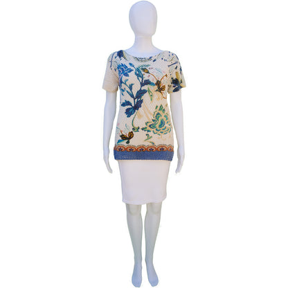 ETRO Ecru Floral Knit Top