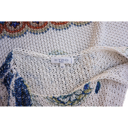 ETRO Ecru Floral Knit Top