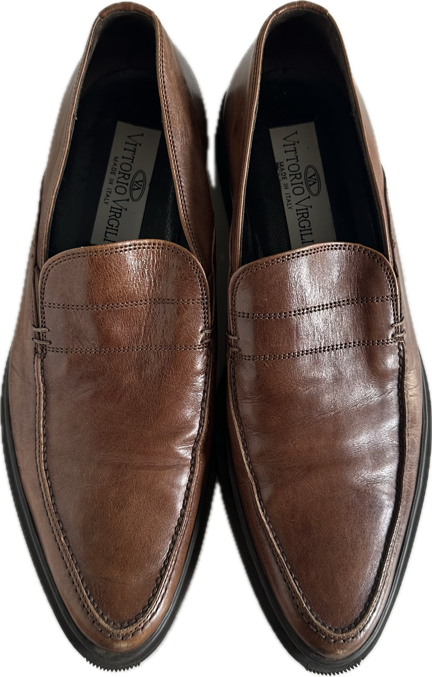 Vittorio Virgili Brown Leather Slip On Loafer