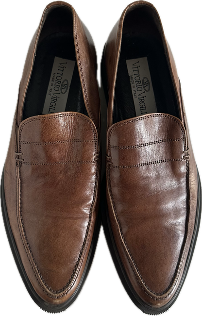 Vittorio Virgili Brown Leather Slip On Loafer