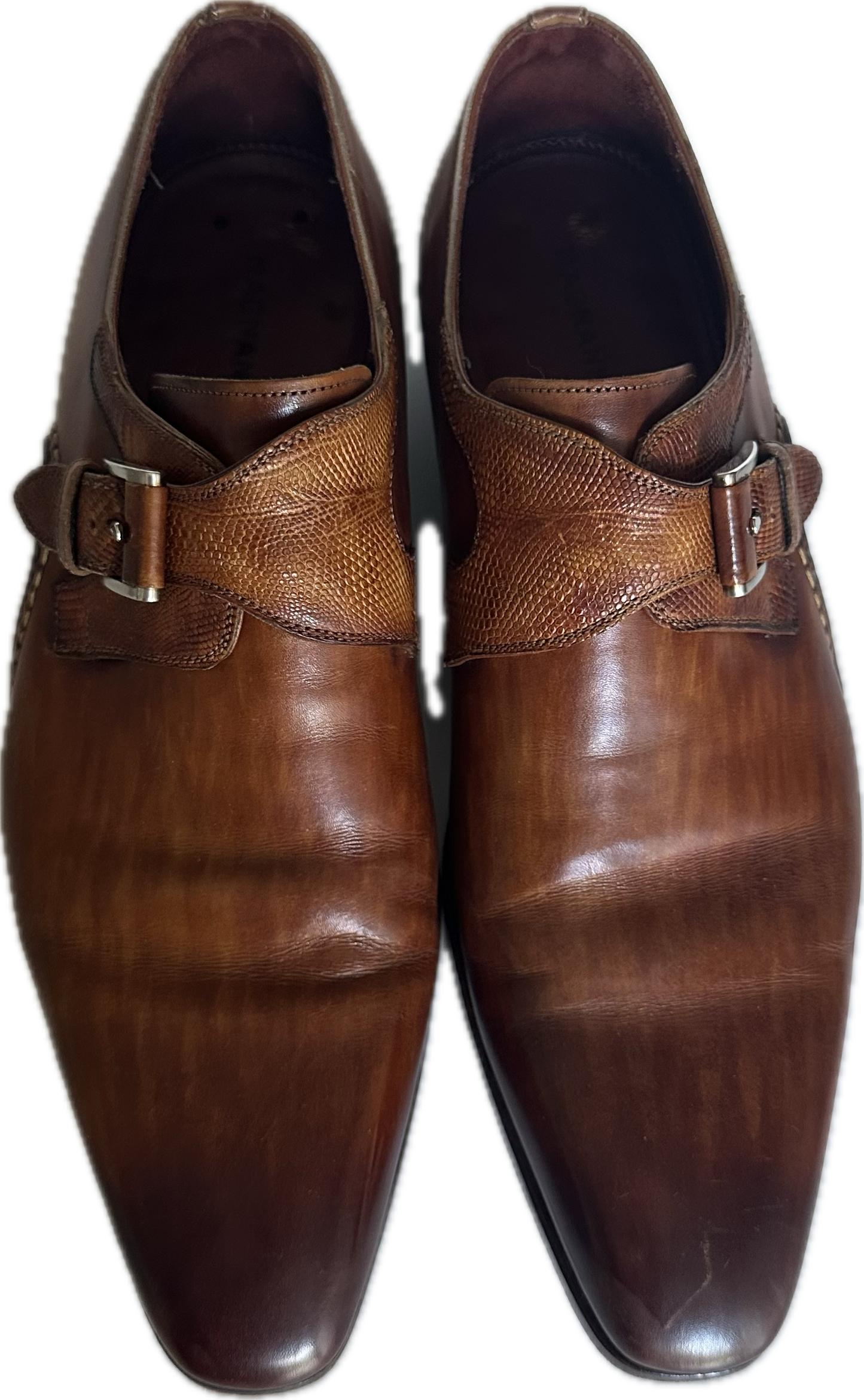 Magnanni Brown Leather Monk Strap Shoe