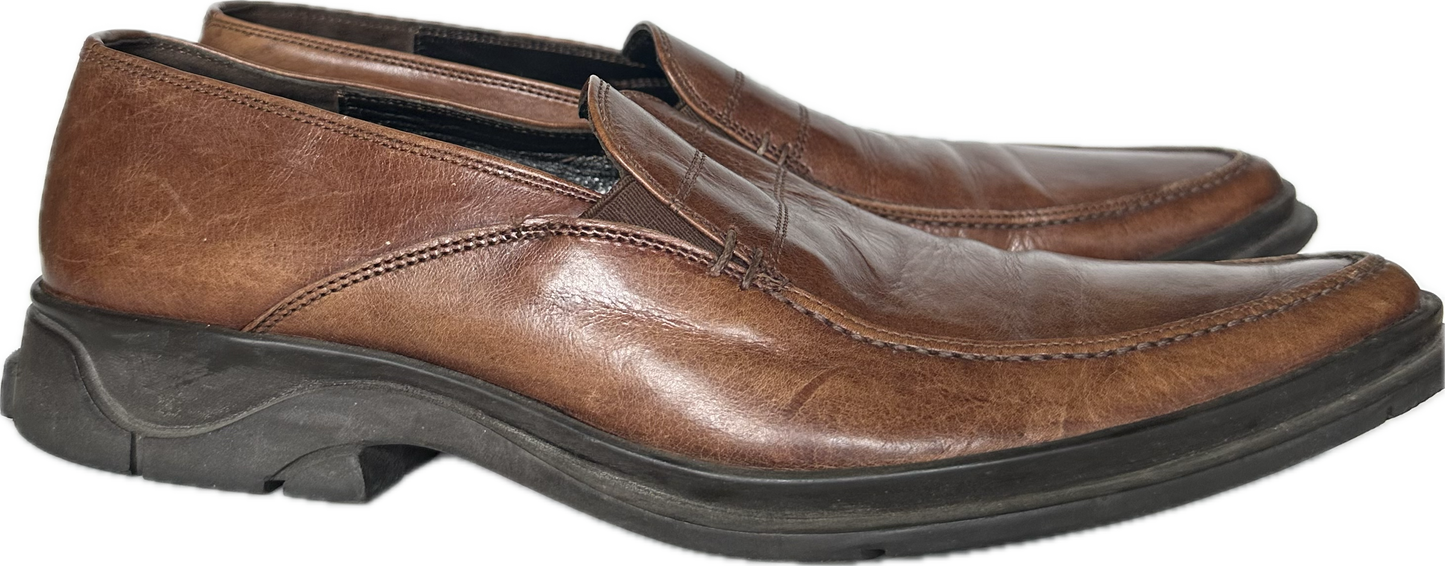 Vittorio Virgili Brown Leather Slip On Loafer