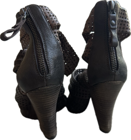 Elisanero Gladiator Brown Leather Heel
