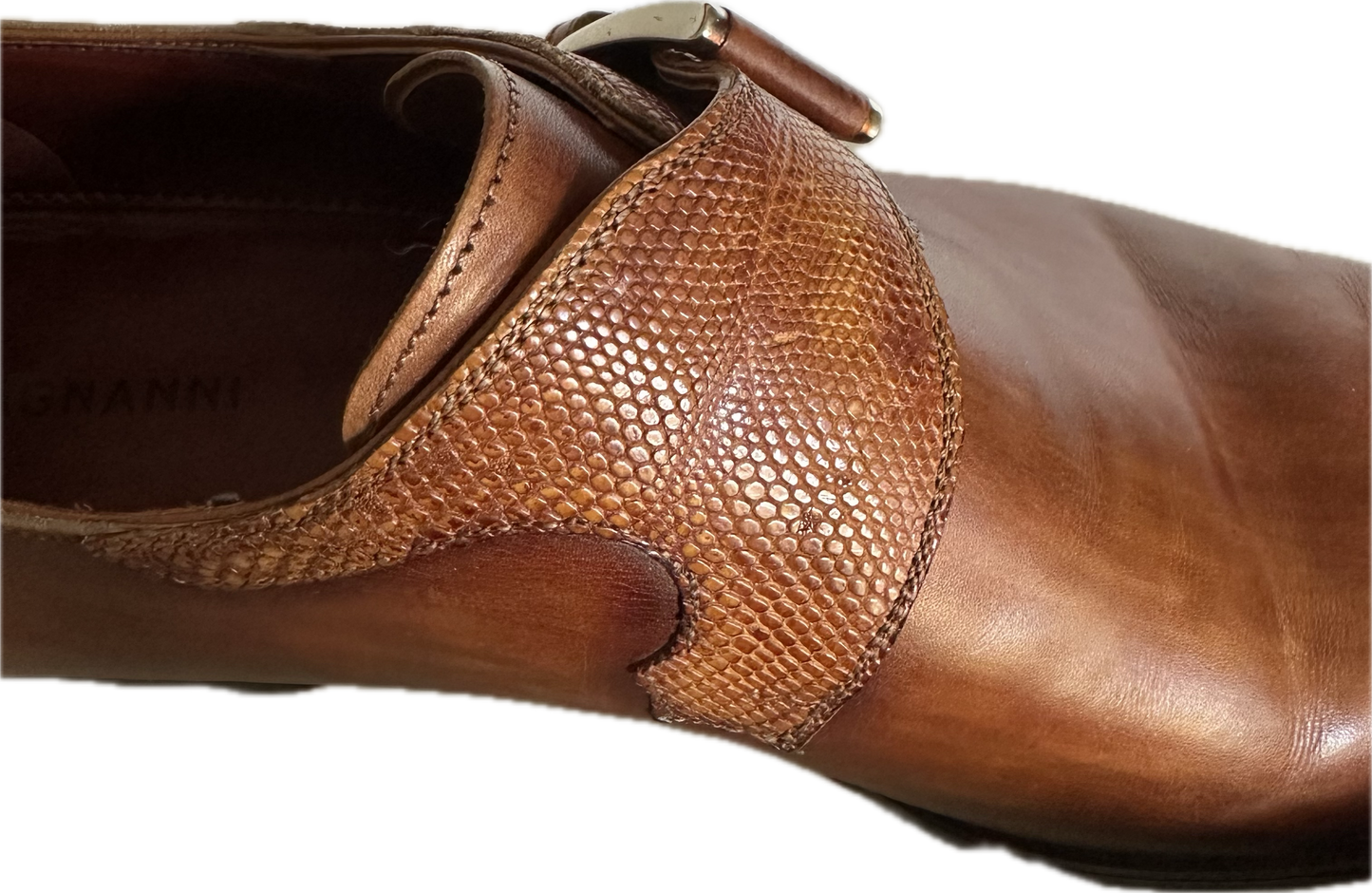 Magnanni Brown Leather Monk Strap Shoe
