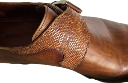 Magnanni Brown Leather Monk Strap Shoe