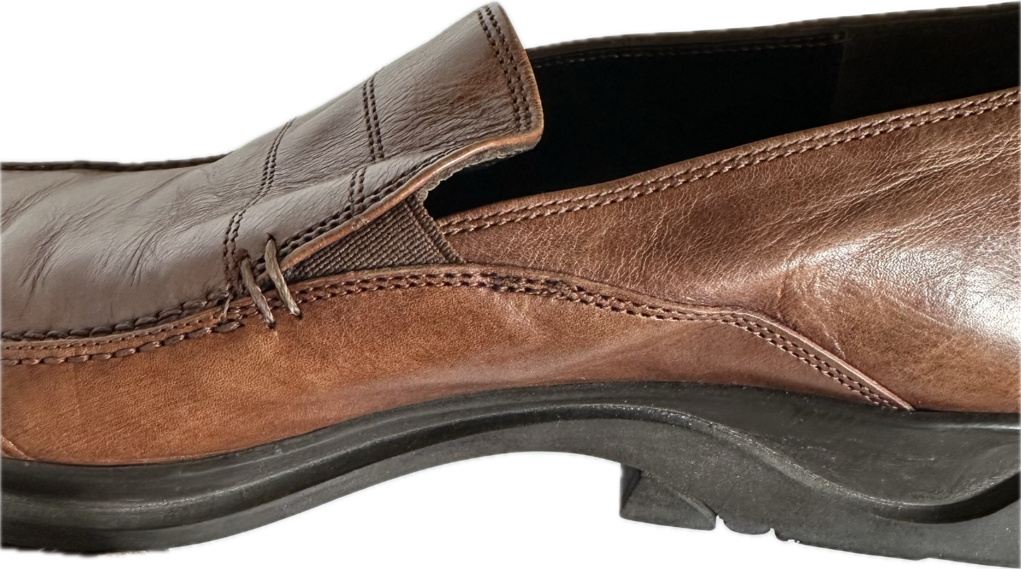 Vittorio Virgili Brown Leather Slip On Loafer