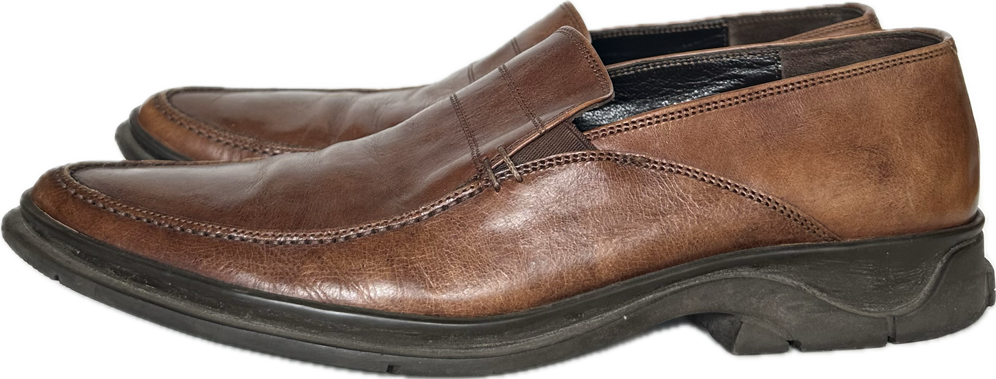 Vittorio Virgili Brown Leather Slip On Loafer