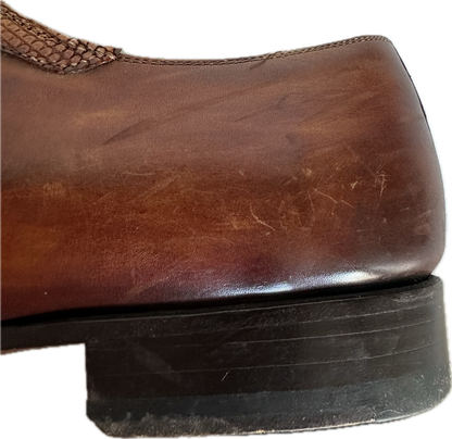 Magnanni Brown Leather Monk Strap Shoe