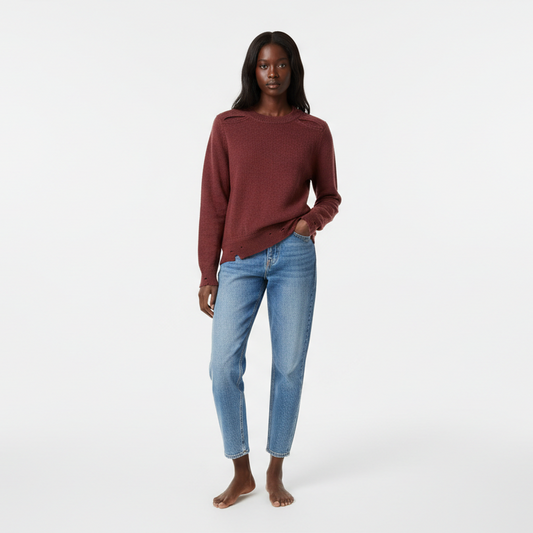 Isabel Marant Etoile Rust Distressed Knit Sweater