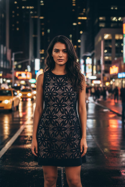 Laundry Black Beige Sheath Dress