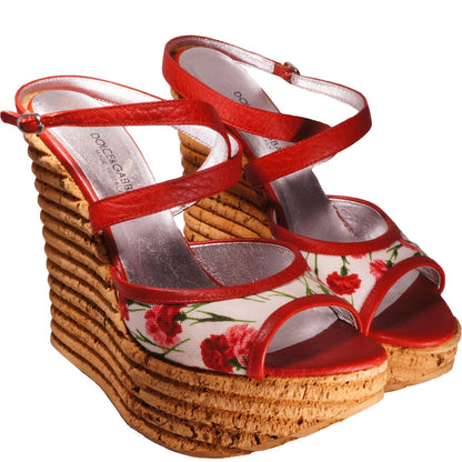 Dolce & Gabbana Floral Print Platform Wedge Shoe