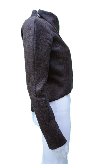 Trosman Brown Funnel Neck Jacket