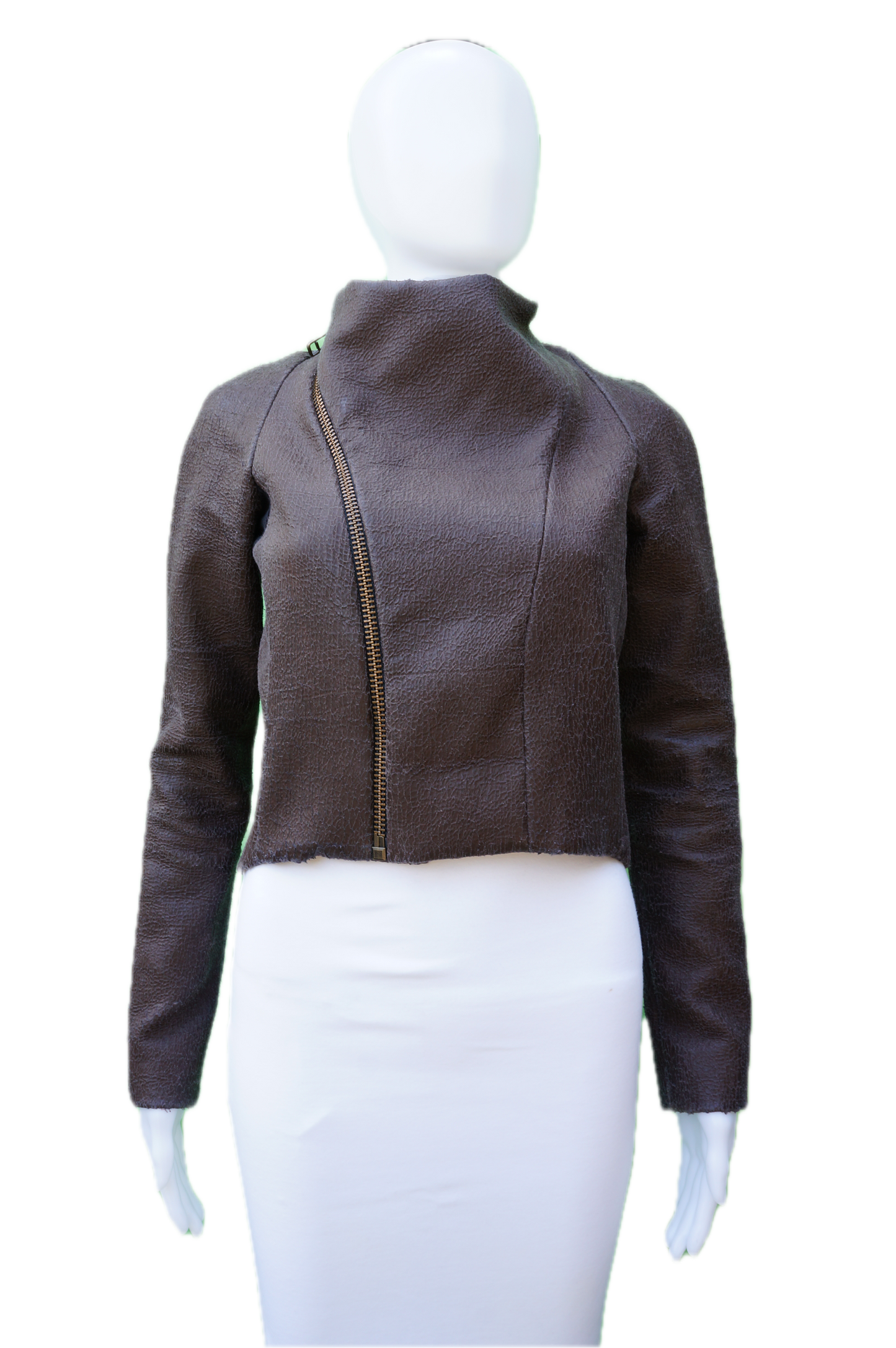 Trosman Brown Funnel Neck Jacket