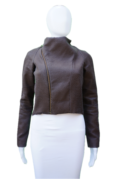 Trosman Brown Funnel Neck Jacket