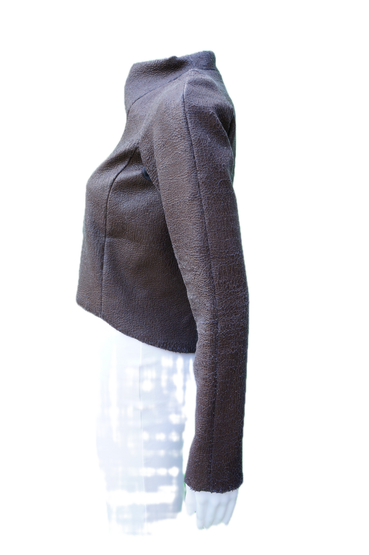 Trosman Brown Funnel Neck Jacket