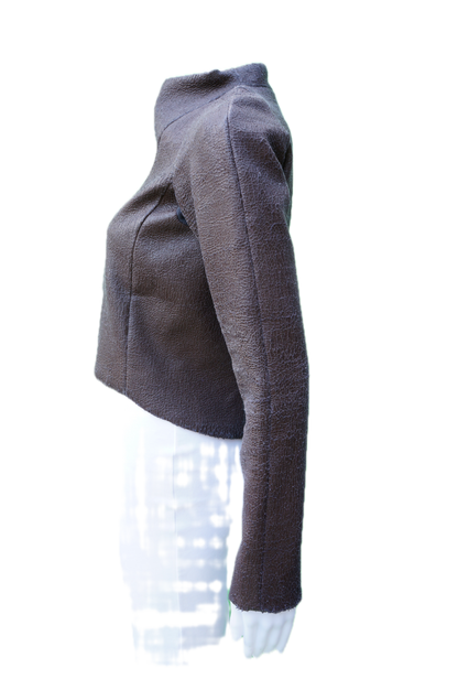 Trosman Brown Funnel Neck Jacket