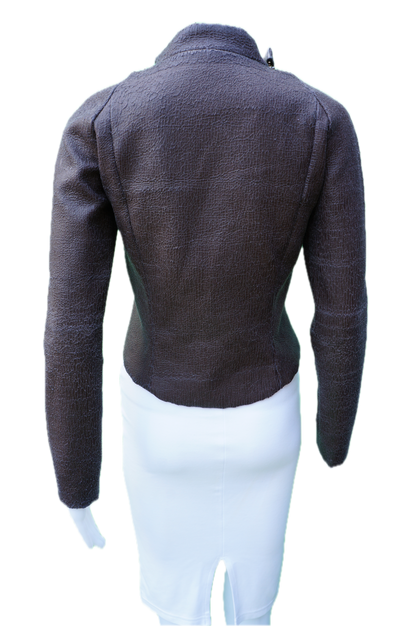 Trosman Brown Funnel Neck Jacket