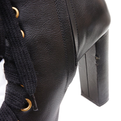 Chloé Grained Leather Ankle Lace-Up Boots