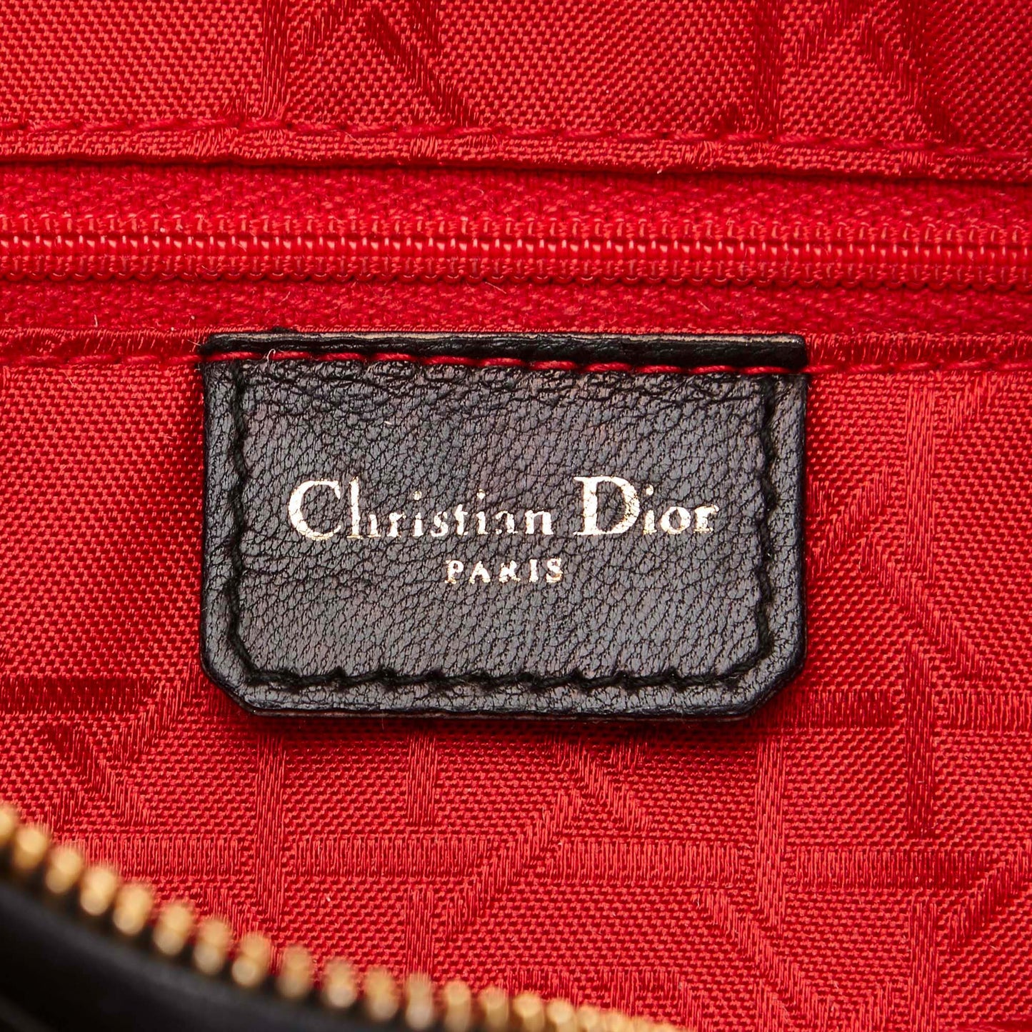 CHRISTIAN DIOR LADY DIOR MEDIUM BLACK BAG - leefluxury.com