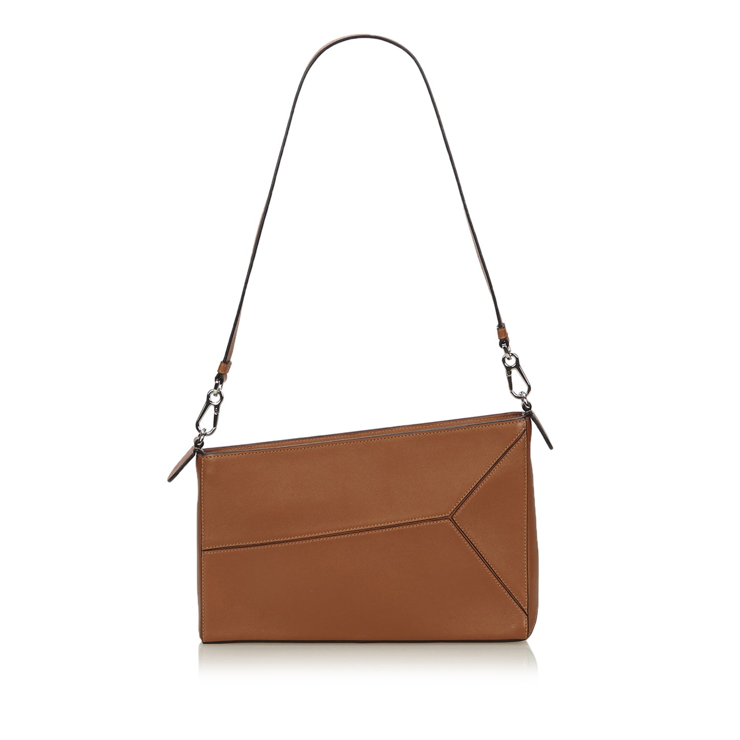 LOEWE CARAMEL LEATHER PUZZLE CLUTCH BAG - leefluxury.com