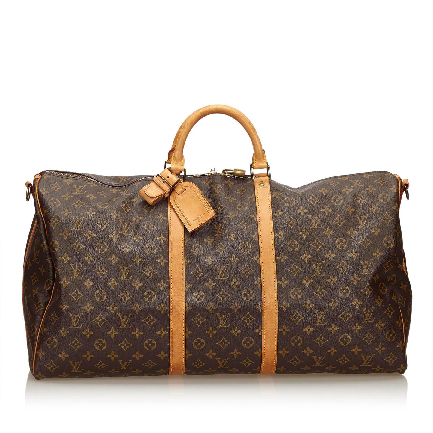 LOUIS VUITTON MONOGRAM KEEPALL BANDOULIERE 60 TRAVEL WEEKENDER  BAG - leefluxury.com