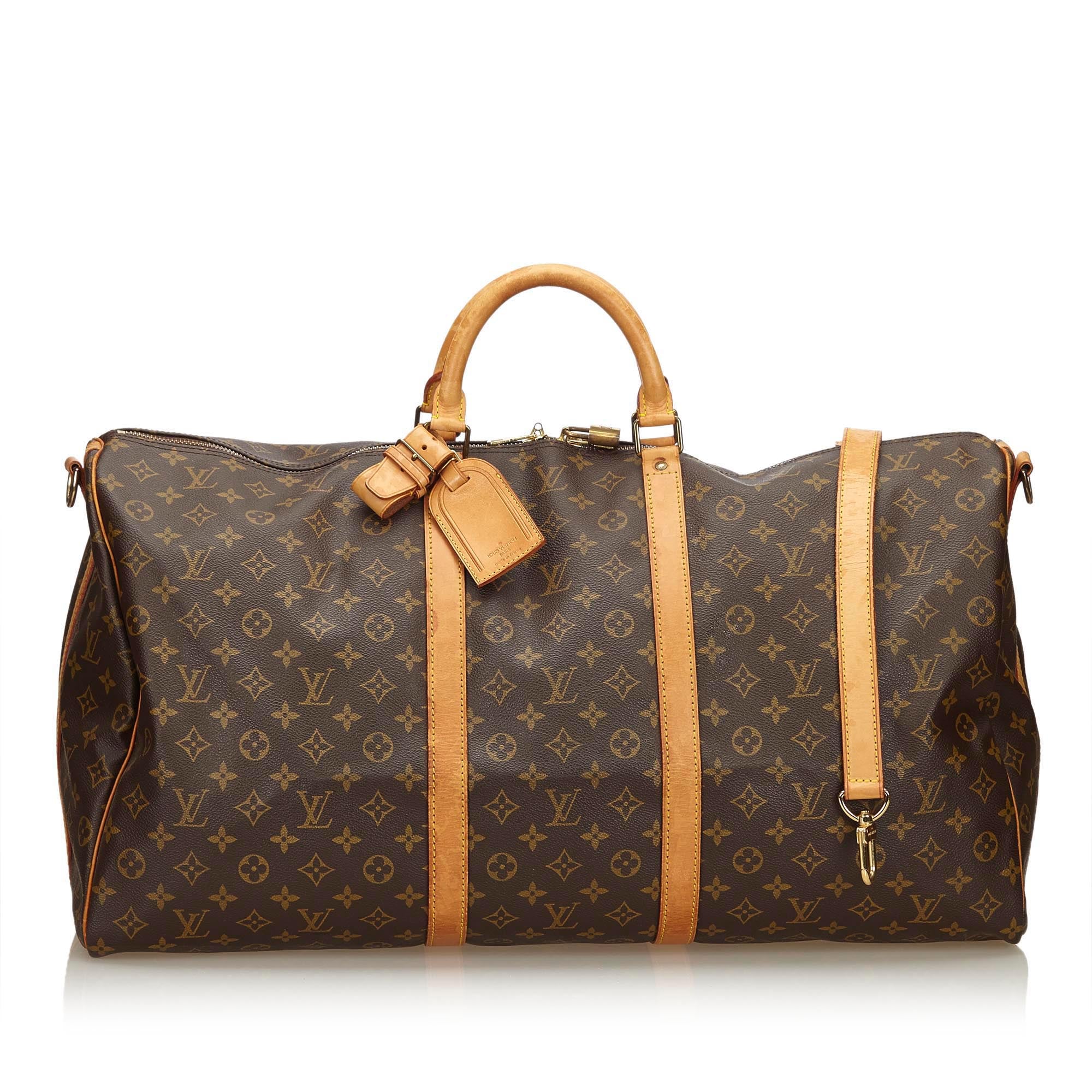 LOUIS VUITTON MONOGRAM KEEPALL BANDOULIERE 60 TRAVEL WEEKENDER BAG