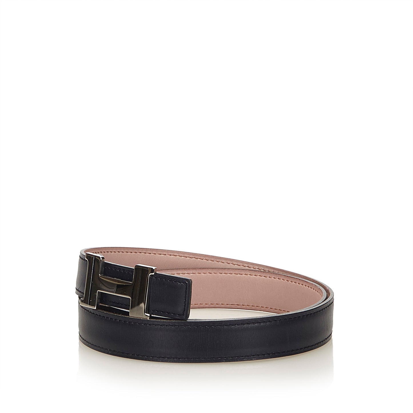 HERMES CONSTANCE H REVERSIBLE BLACK AND PINK BELT 75 - leefluxury.com