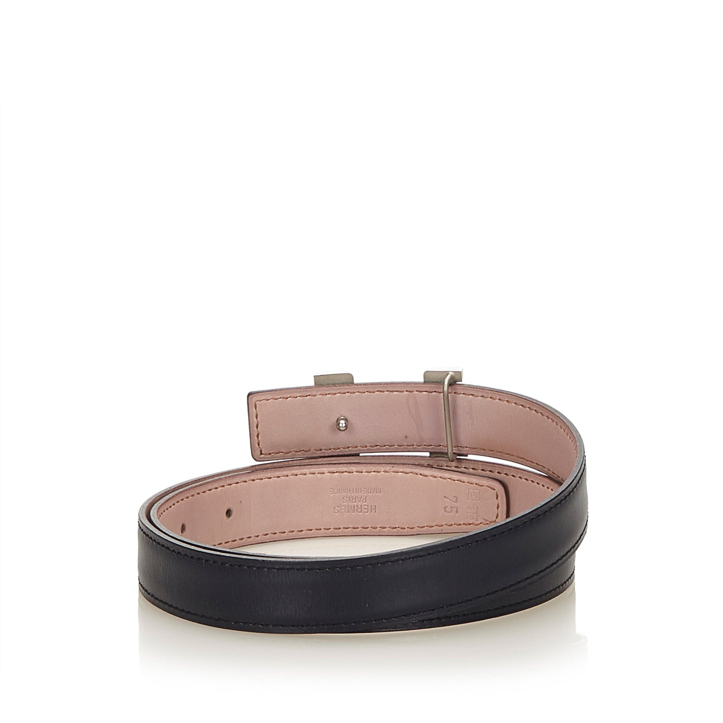 HERMES CONSTANCE H REVERSIBLE BLACK AND PINK BELT 75 - leefluxury.com