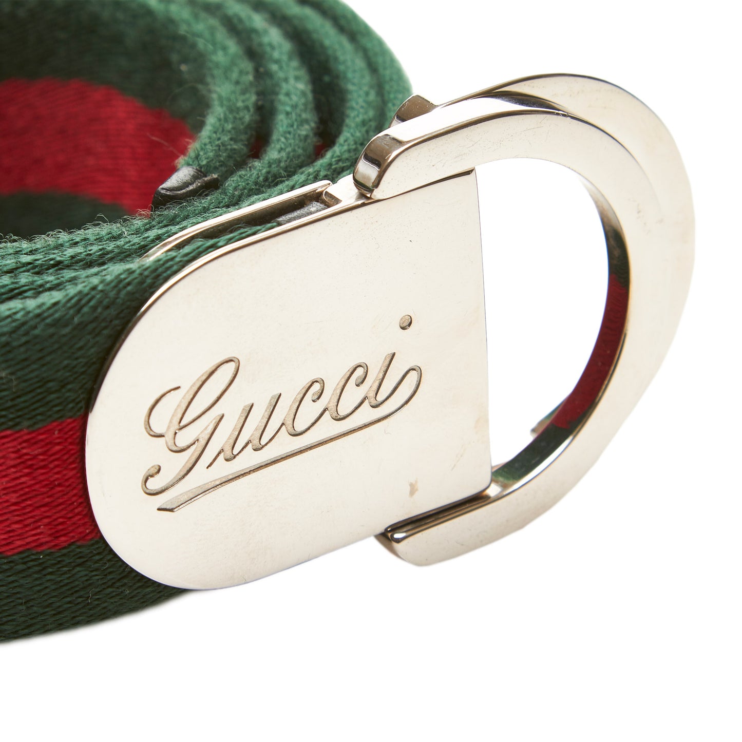 GUCCI WEB CURSIVE LOGO BELT - leefluxury.com