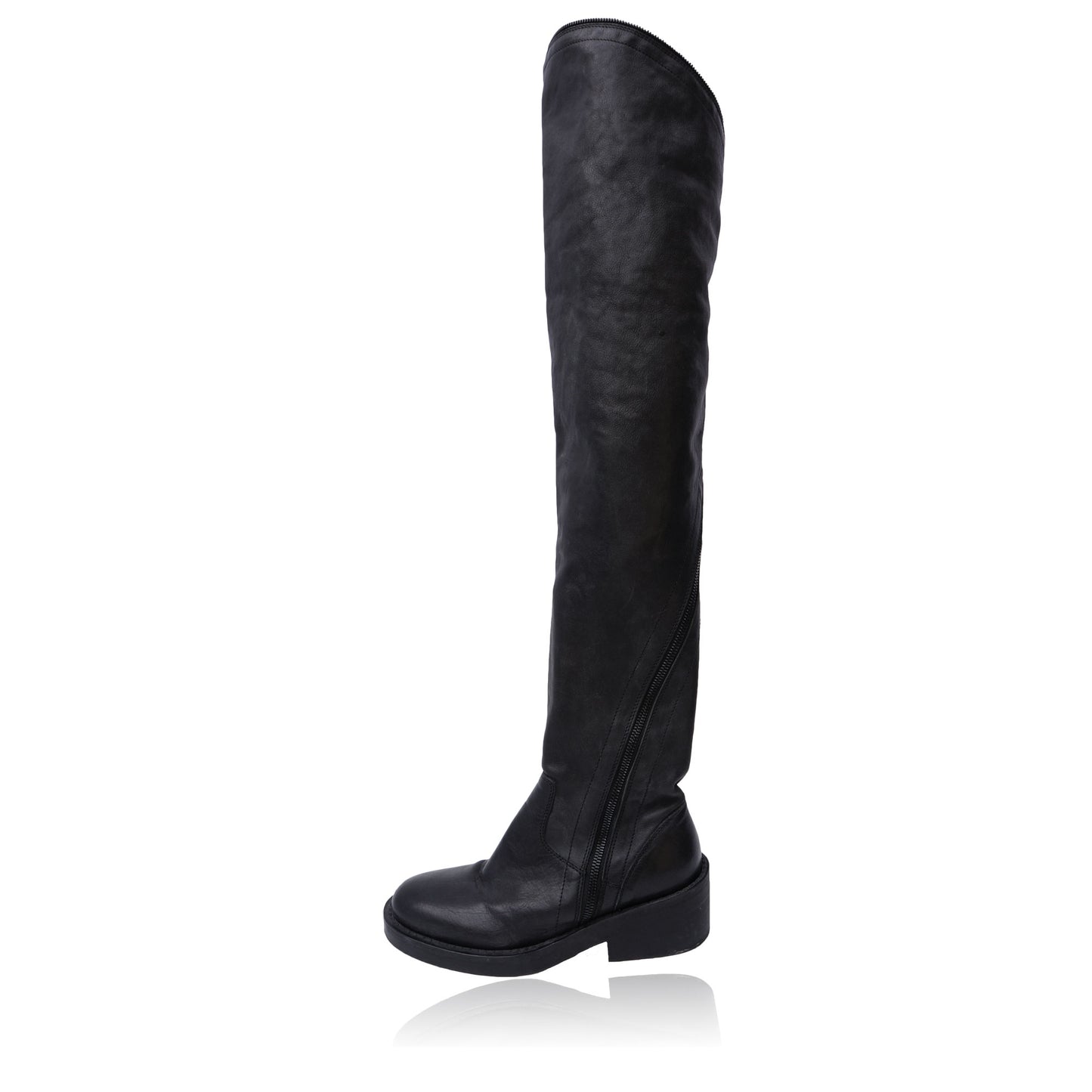 ANN DEMEULEMEESTER LEATHER OVER-THE-KNEE BOOTS - leefluxury.com