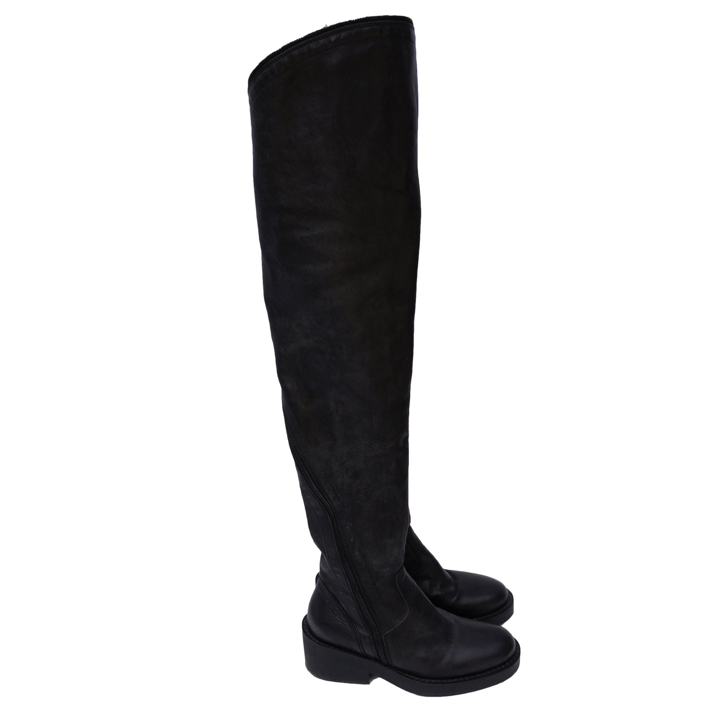 ANN DEMEULEMEESTER LEATHER OVER-THE-KNEE BOOTS - leefluxury.com