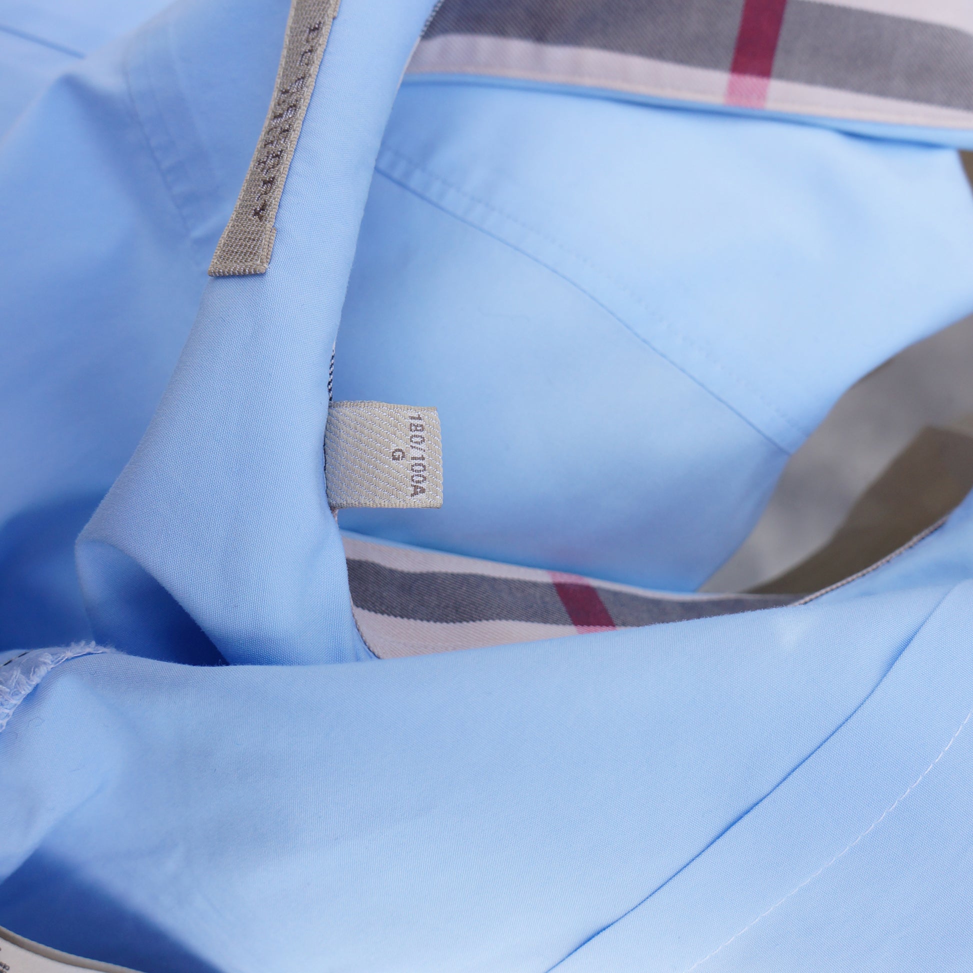 BURBERRY BRIT BLUE WOVEN CLASSIC DRESS SHIRT - leefluxury.com