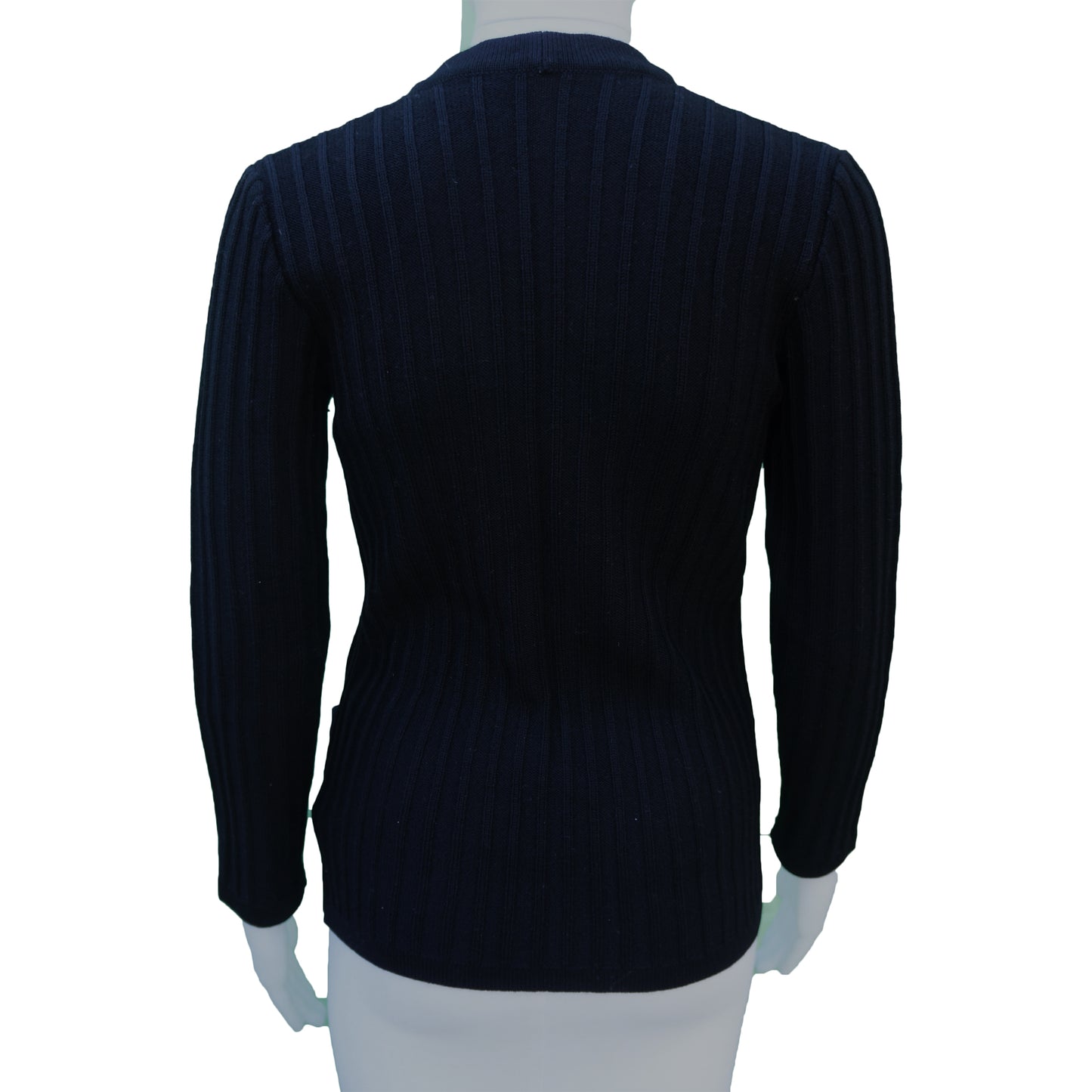 CELINE VINTAGE WOOL BLACK CARDIGAN - leefluxury.com