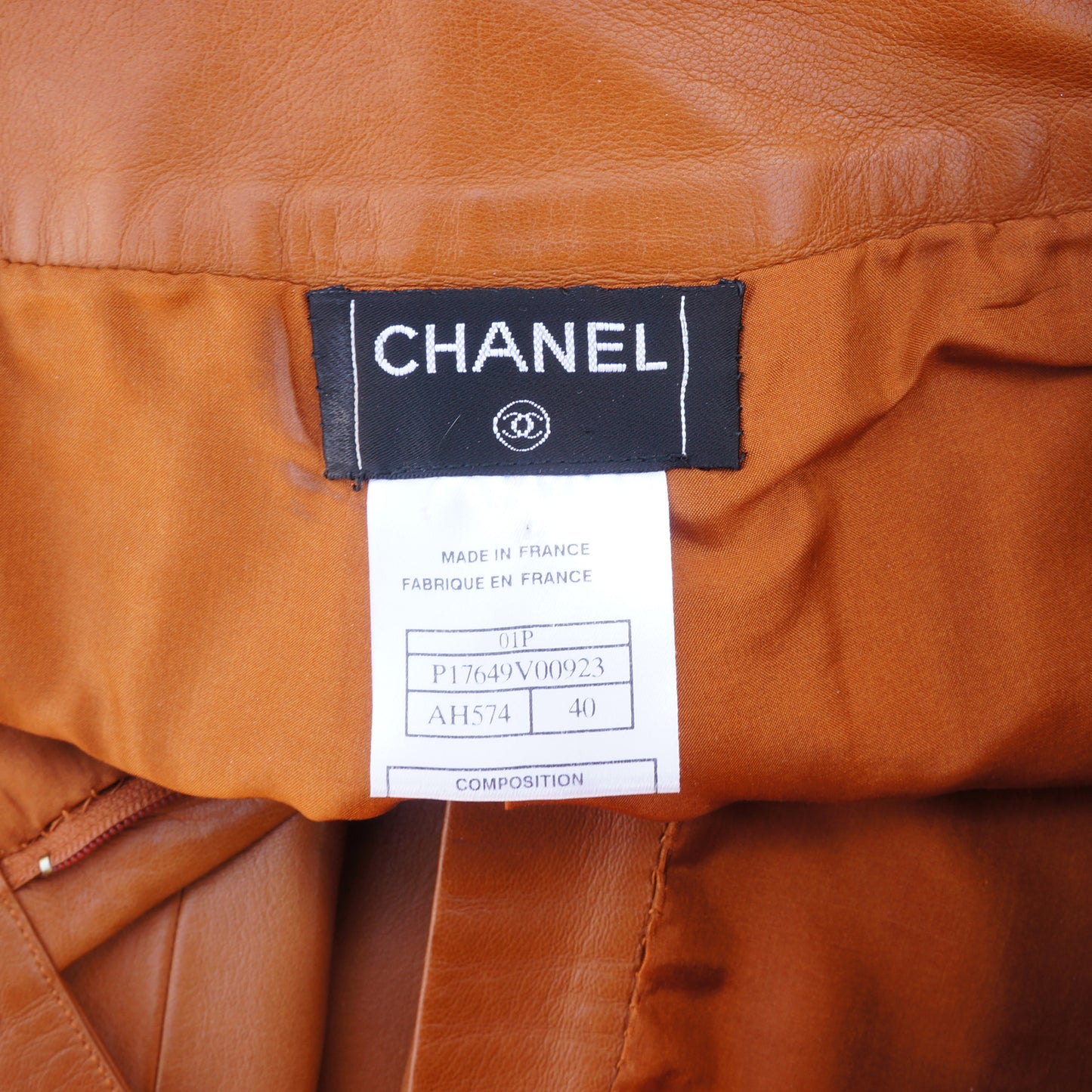 CHANEL MID-RISE CARAMEL LAMBSKIN LEATHER PANTS - leefluxury.com