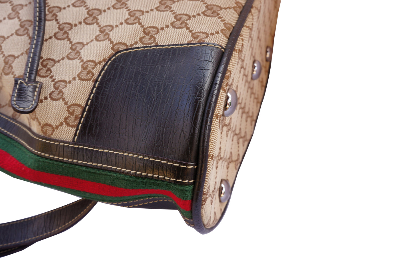 Gucci Web Bucket Bag Sling Back Pack - leefluxury.com