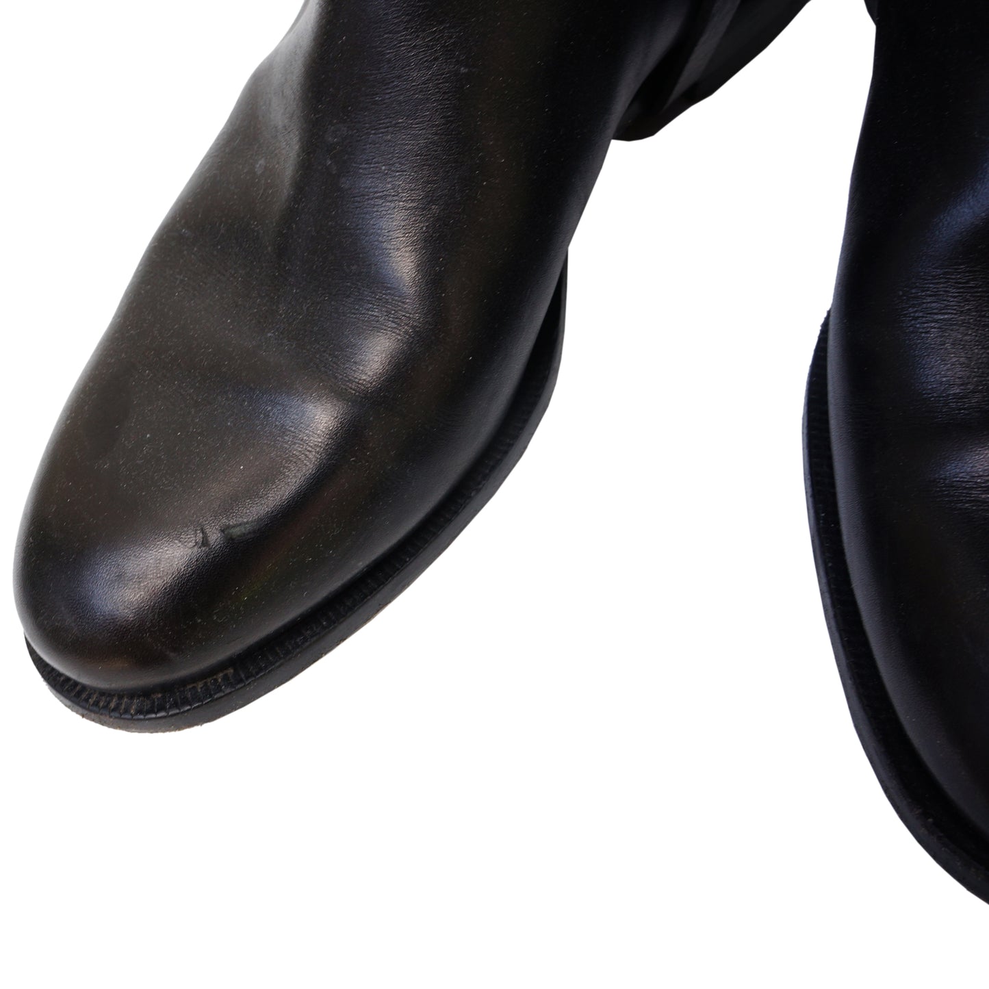 Ralph Lauren Black Leather Knee High Riding Boots