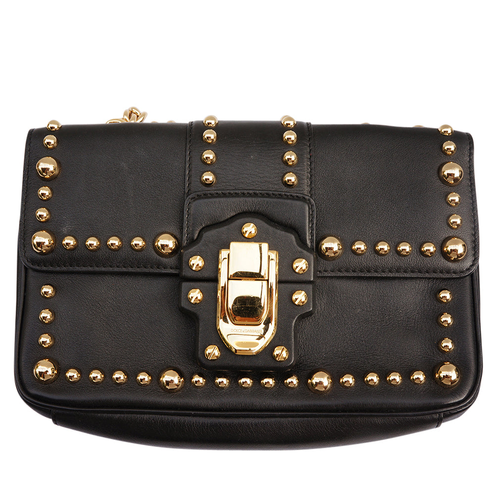 Dolce & Gabbana Studded Leather Lucia Chain Crossbody Bag