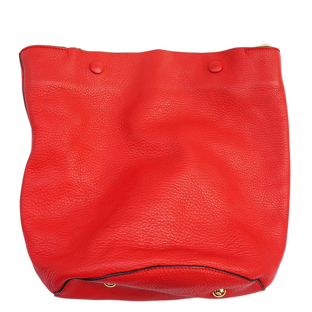 Marni Red Leather Bucket Should Bag