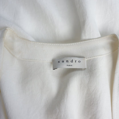 Sandro Cream Button Front Dress