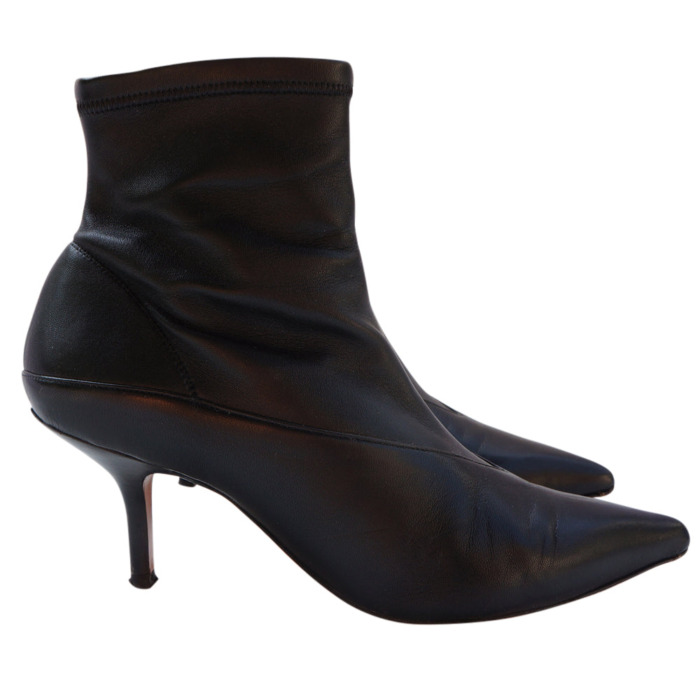 Celine VNeck Leather Sock Bootie