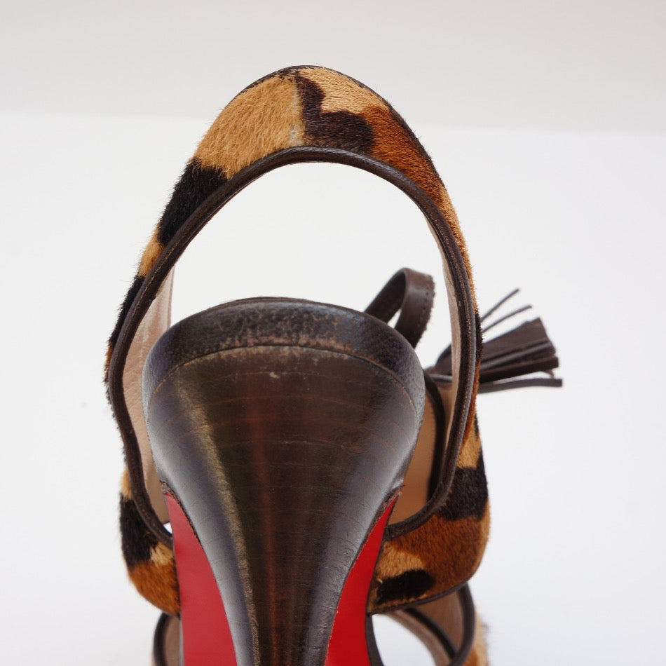 Christian Louboutin Ponyhair Slingback Sandals