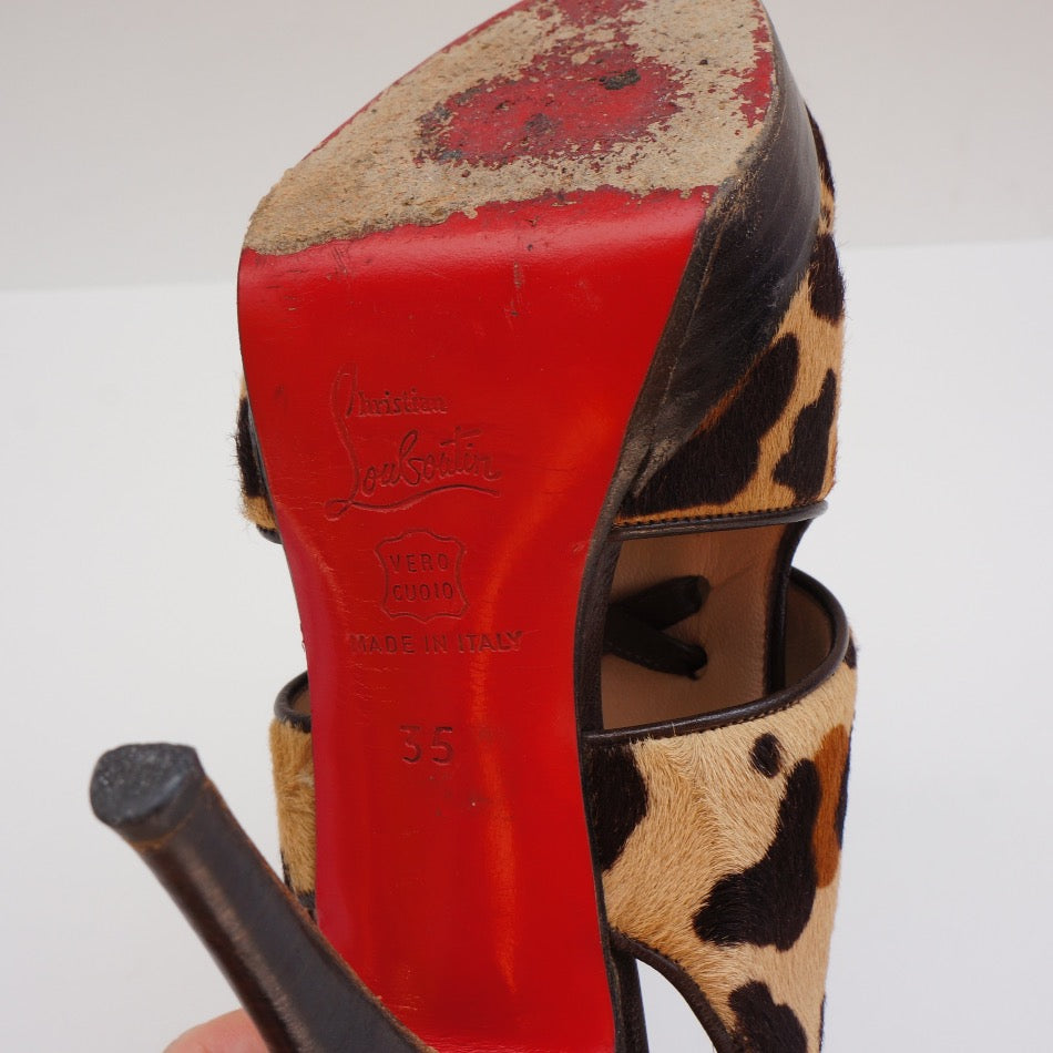 Christian Louboutin Ponyhair Slingback Sandals