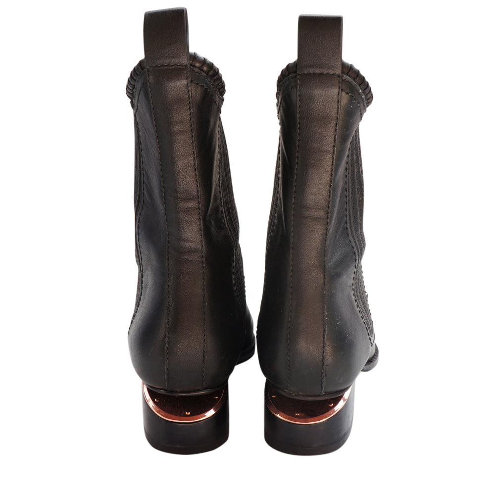 ALEXANDER WANG Anouck Black Leather Boots leefluxury