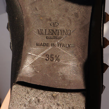 Valentino Garavani Leather Flats Black Rockstud